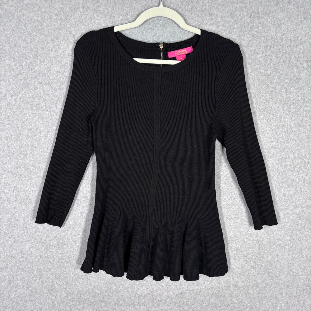 Catherine Malandrino Babydoll Peplum Sweater Medium Whimsigoth Coquette Feminine